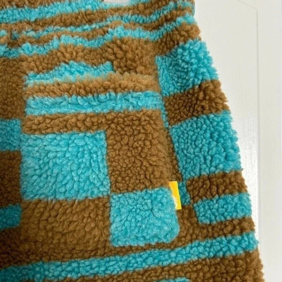 Urban Outfitters Sherpa Checkerboard Volley Shorts - turquoise/ khaki size M - Picture 8 of 12